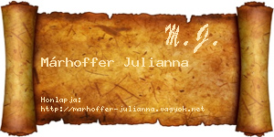Márhoffer Julianna névjegykártya